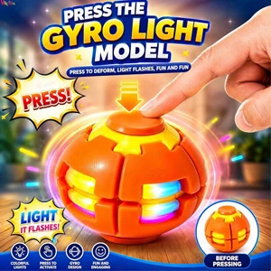 2-in-1 Light-Up Transformable Fidget Spinner Ball 360° Rotating Sensory Toy for Kids & Adults 7.5 × 7.5 cm Random Color Ages 6+